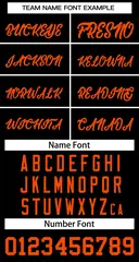 Black Orange Classic Style Two-Button Softball Jersey 3