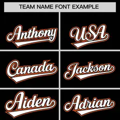Black Orange Color Block Authentic Baseball Jersey 3