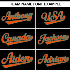 Black Orange Full Button Authentic Baseball Jersey 3