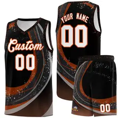 Black Orange Galaxy Graffiti Basketball Jersey 1