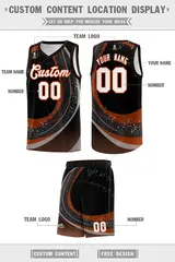 Black Orange Galaxy Graffiti Basketball Jersey 2