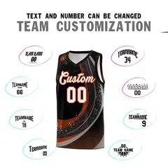 Black Orange Galaxy Graffiti Basketball Jersey 3