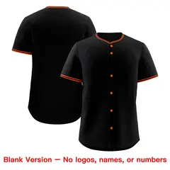 Black Orange Gold Classic Style Sports Baseball Jersey 7
