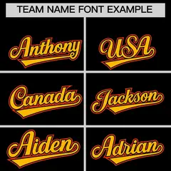 Black Orange Gold Full-Snap Short Sleeve Varsity Jacket 5