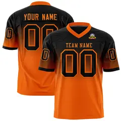 Black Orange Gradient Fashion Authentic Football Jersey