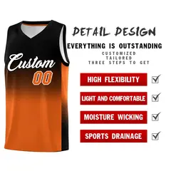 Black Orange Gradient Fashion Sets Basketball Jersey 2