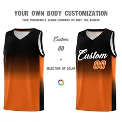 Black Orange Gradient Fashion Sets Basketball Jersey 3