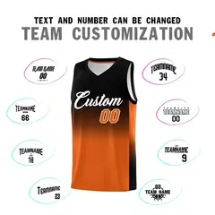 Black Orange Gradient Fashion Sets Basketball Jersey 4