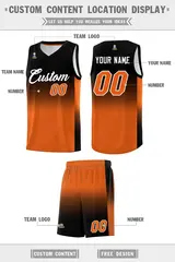 Black Orange Gradient Fashion Sets Basketball Jersey 5
