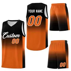 Black Orange Gradient Fashion Sets Basketball Jersey 7