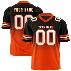 Black Orange Gradient Outdoor Flag Football Jersey