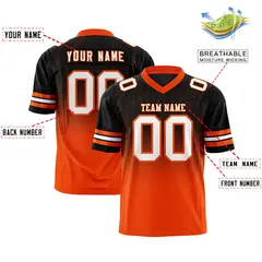 Black Orange Gradient Outdoor Flag Football Jersey 2
