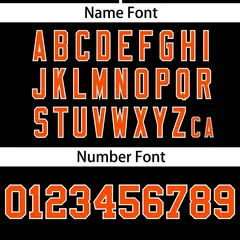 Black Orange Gradient Ribbed Authentic Baseball Jersey 4