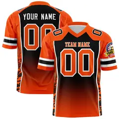 Black Orange Gradient Side Pattern Authentic Football Jersey 1