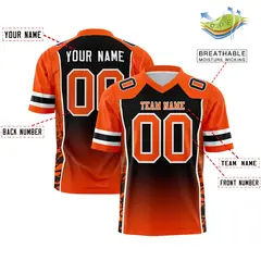 Black Orange Gradient Side Pattern Authentic Football Jersey 2