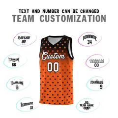 Black Orange Gradient Star Pattern Basketball Jersey Sets 4