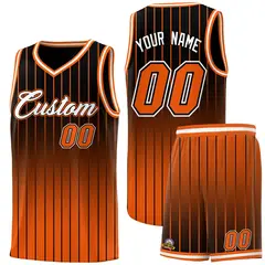 Black Orange Gradient Stripe Fashion Basketball Jersey