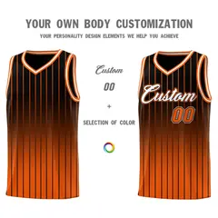 Black Orange Gradient Stripe Fashion Basketball Jersey 3