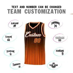 Black Orange Gradient Stripe Fashion Basketball Jersey 4