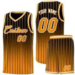 Black Orange Gradient Stripe Fashion Basketball Jersey