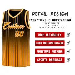 Black Orange Gradient Stripe Fashion Basketball Jersey 2