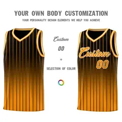 Black Orange Gradient Stripe Fashion Basketball Jersey 3