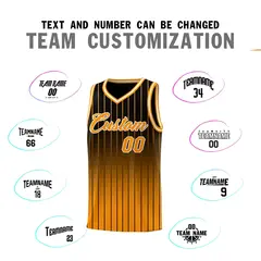 Black Orange Gradient Stripe Fashion Basketball Jersey 4