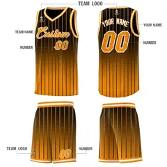 Black Orange Gradient Stripe Fashion Basketball Jersey 5