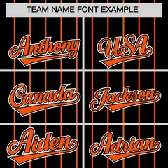 Black Orange Gradient Stripe Fashion Sleeves Baseball Jersey 3
