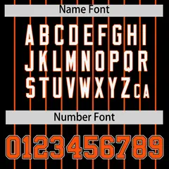 Black Orange Gradient Stripe Fashion Sleeves Baseball Jersey 4