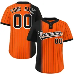 Black Orange Gradient Stripe Two-Button Softball Jersey
