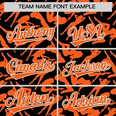 Black Orange Graffiti Pattern Baseball Jersey 3