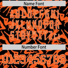 Black Orange Graffiti Pattern Baseball Jersey 4