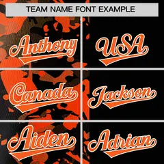 Black Orange Graffiti Split Raglan Sleeve Baseball Jersey 3