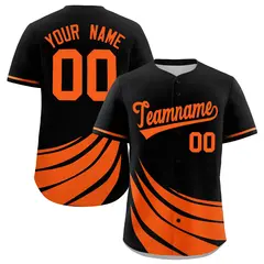 Black Orange Graffiti Wind Mark Pattern Baseball Jersey
