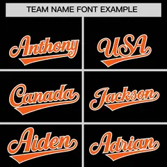 Black Orange Grid Blur Pattern Authentic Baseball Jersey 3