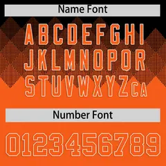 Black Orange Grid Blur Pattern Authentic Baseball Jersey 4