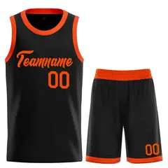 Black Orange Heal Classic Basketball Jersey Sets