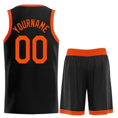Black Orange Heal Classic Basketball Jersey Sets 2