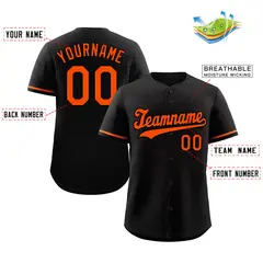 Black Orange Hook Classic Authentic Baseball Jersey 2