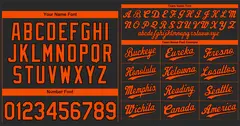 Black Orange Hook Classic Authentic Baseball Jersey 3