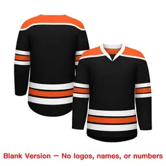 Black Orange Ice Cream Helmet Pattern Hockey Jersey 7