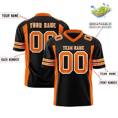 Black Orange Insert Color Authentic Football Jersey 2
