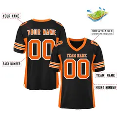 Black Orange Insert Color Design Mesh Football Jersey 2