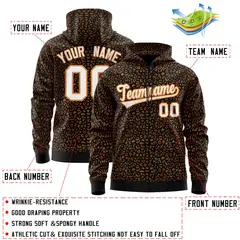 Black Orange Leopard Print Varsity Full-Zip Letterman Jacket Hoodie 4