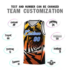 Black Orange Lightning Halftone Dot Basketball Jersey 4