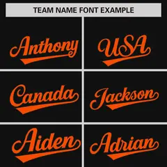 Black Orange Phonetic Rhythm Authentic Baseball Jersey 3
