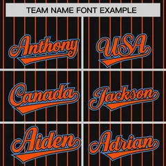 Black Orange Pinstripe Raglan Varsity Letterman Jacket 3