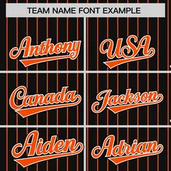 Black Orange Pinstripe Raglan Varsity Letterman Jacket 3