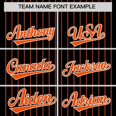 Black Orange Pinstripe Two-Tone Authentic Baseball Jersey 3